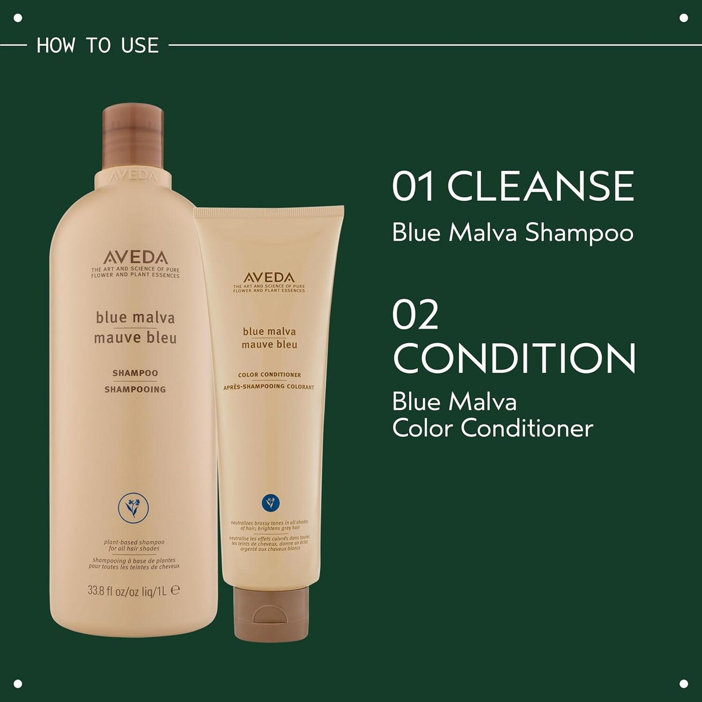 Aveda Blue Malva Shampoo - Purple Shampoo for Gray & Blonde Hair | Neutralizes Brassiness | 33.8 Fl Oz