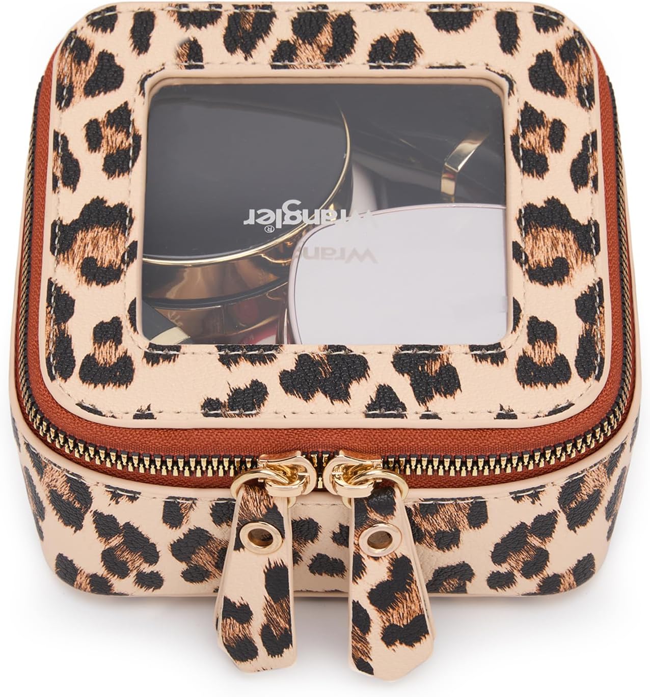 Clear Makeup Bag for Travel | Portable Cosmetic Organizer for Women - Leopard Print Design