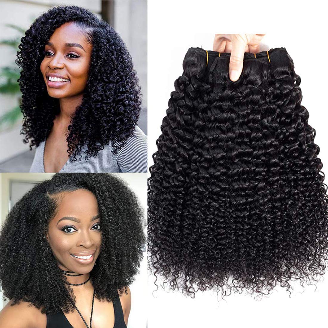 Curly Bundles Human Hair - 3C/4A Kinky Texture | 50g Jerry Curly Short Weave for Black Women