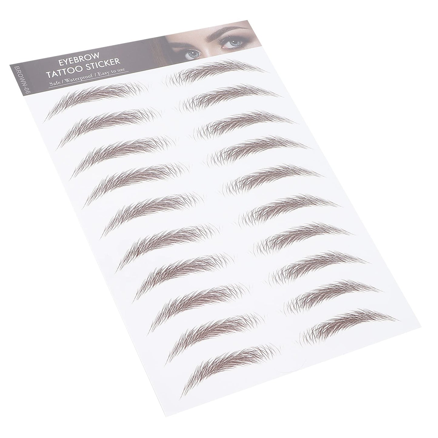6D Eyebrow Sticker Professional Eyebrow Transfer Sticker Eyebrow Makeup Tool for Women and Girls (Brown)(BROWN-06)