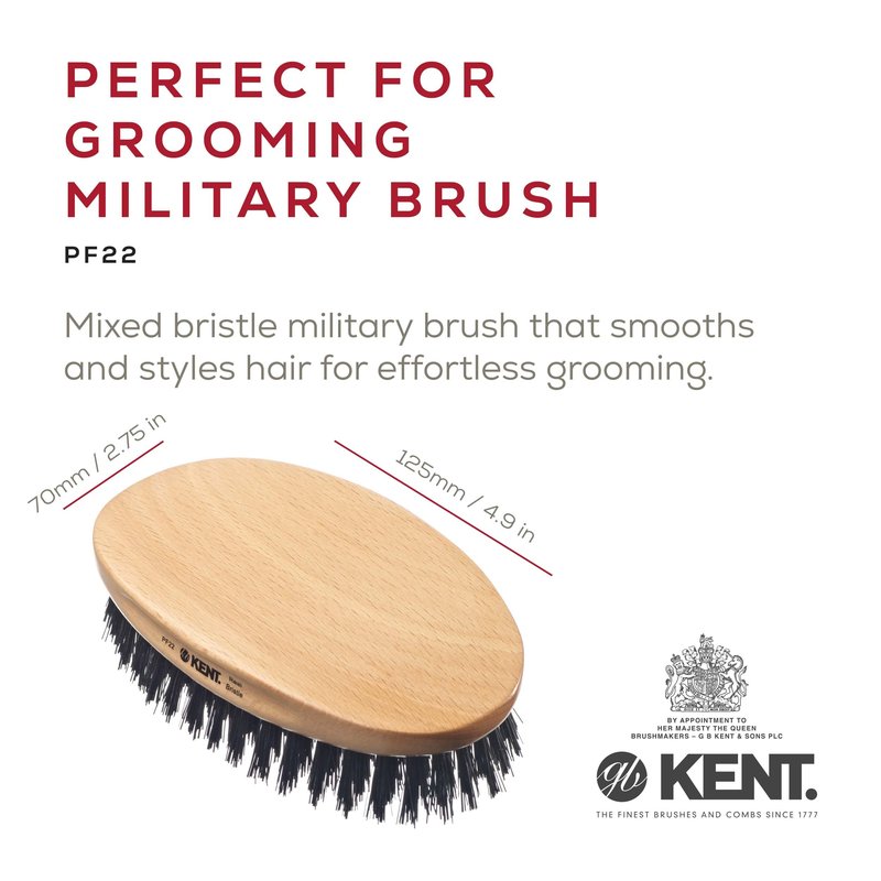 Kent Mens Grooming Kit: Extra Small Comb, Coarse Tooth Pocket Comb, Oval Palm Hair Brush for Beard and Mustache Care. Made in England