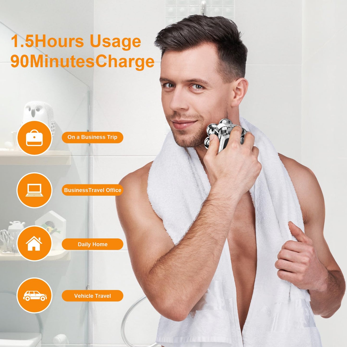Head Shaver for Bald Men,2024 Upgrade 9-in-1 Men’s Electric Shaver Bald Head Shaver for Men,Electric Razor for Bald Men IPX7 Waterproof Rotary Shaver Grooming Kit with LED Display