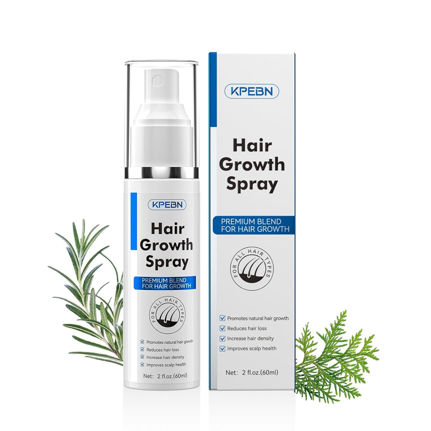 Hair Growth Spray - Thicker Longer Hair with Batana Oil & Thuja Extract | Non-Greasy Scalp Serum, 2 fl oz