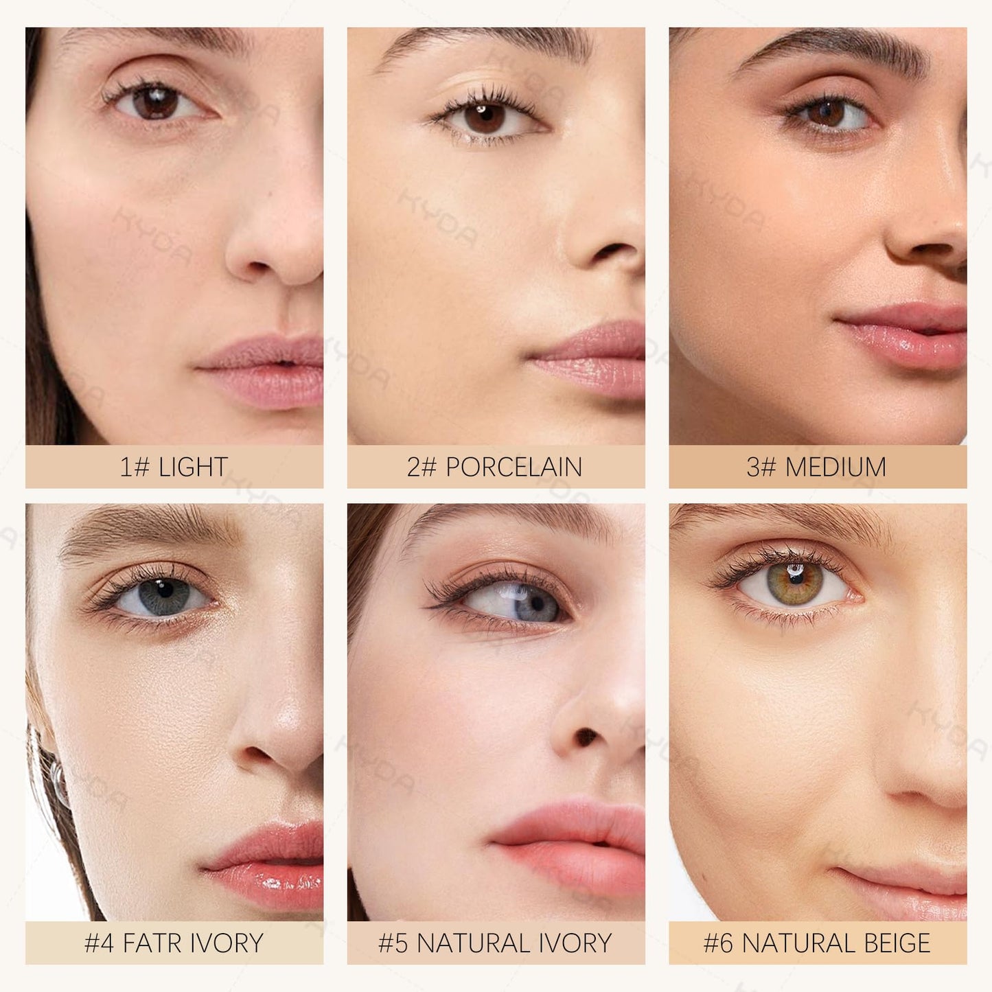 KYDA Mineral Powder, SPF 35, 4-in-1 Mineral Pressed Powder Foundation with Concealer and Setting, Matte Weightless Pressed Foundation, Light to Medium Coverage, FAIR IVORY
