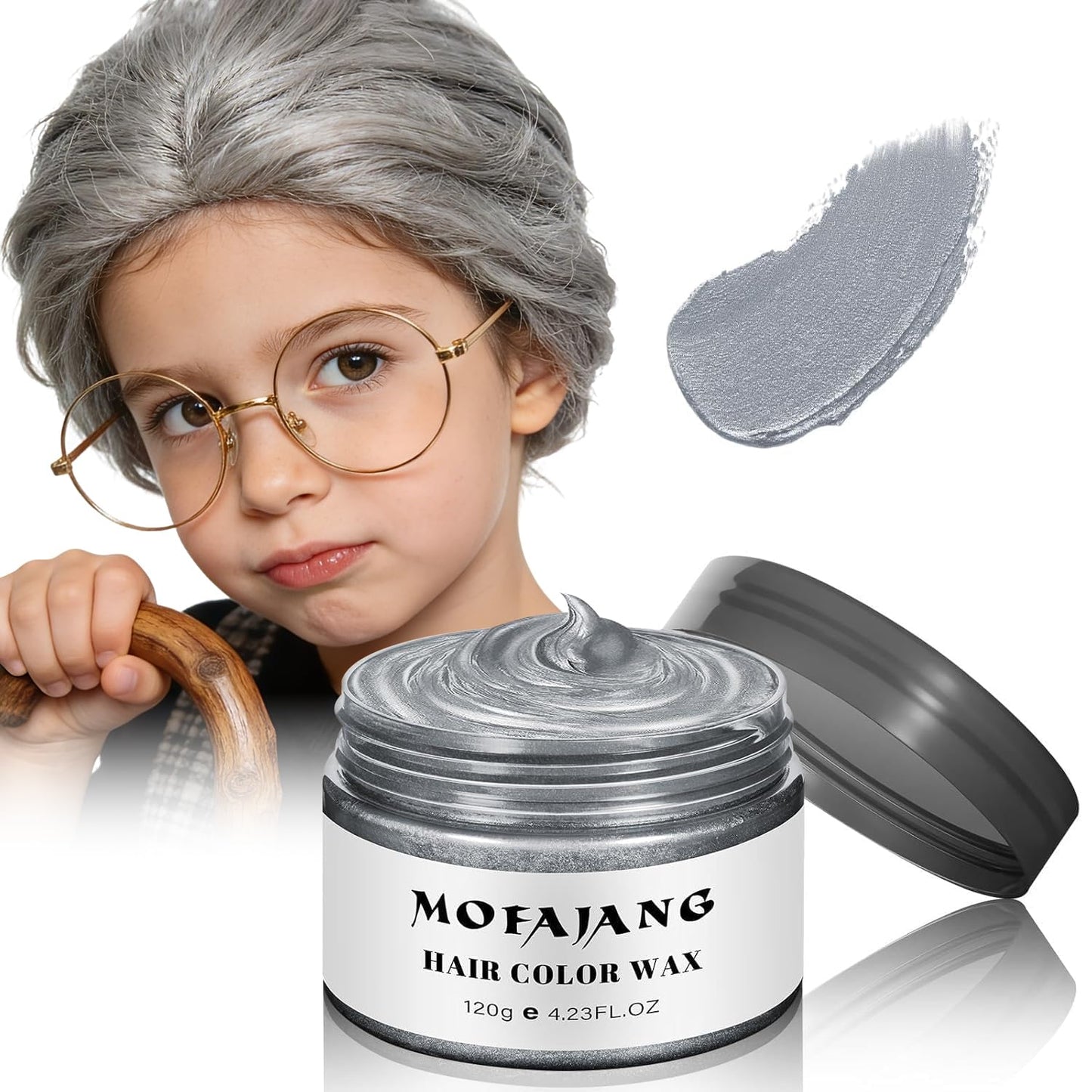 Temporary Silver Gray Hair Spray Color Wax - Washable Hair Dye for Cosplay, Halloween & Parties | 4.23 Oz