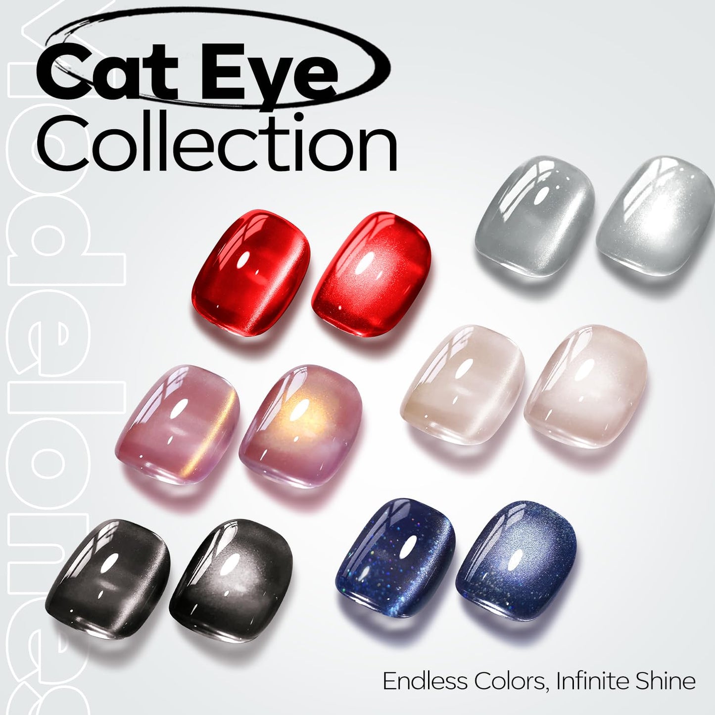 Black Cat Eye Gel Nail Polish - Holographic Glitter Magnetic Finish | 15 ML Silk Glass Shimmer