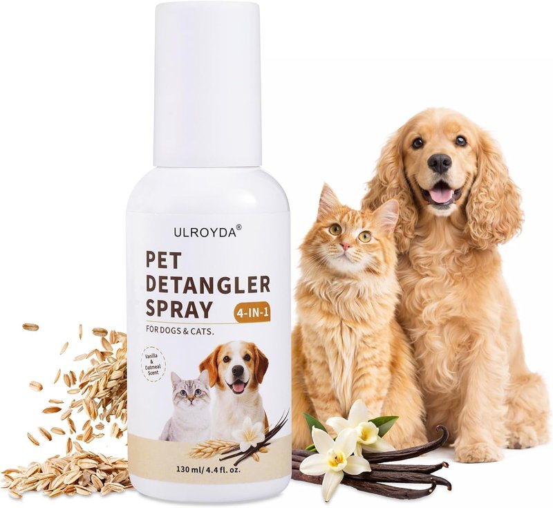 Dog Detangler Spray - Natural Vanilla & Oat Leave-In Conditioner for Matted Hair | 4.4 fl oz