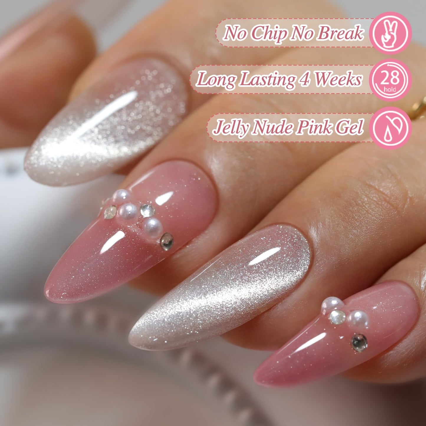 Cat Eye Gel Polish Set - 6 Shimmering Colors with Magnetic Holographic Effect | UV Nail Art Kit