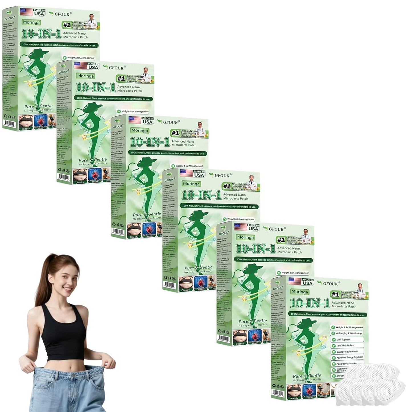 Moringa Berberine X Nad Patches - 10-in-1 Nano Microdarts for All Skin Types | 3 Boxes