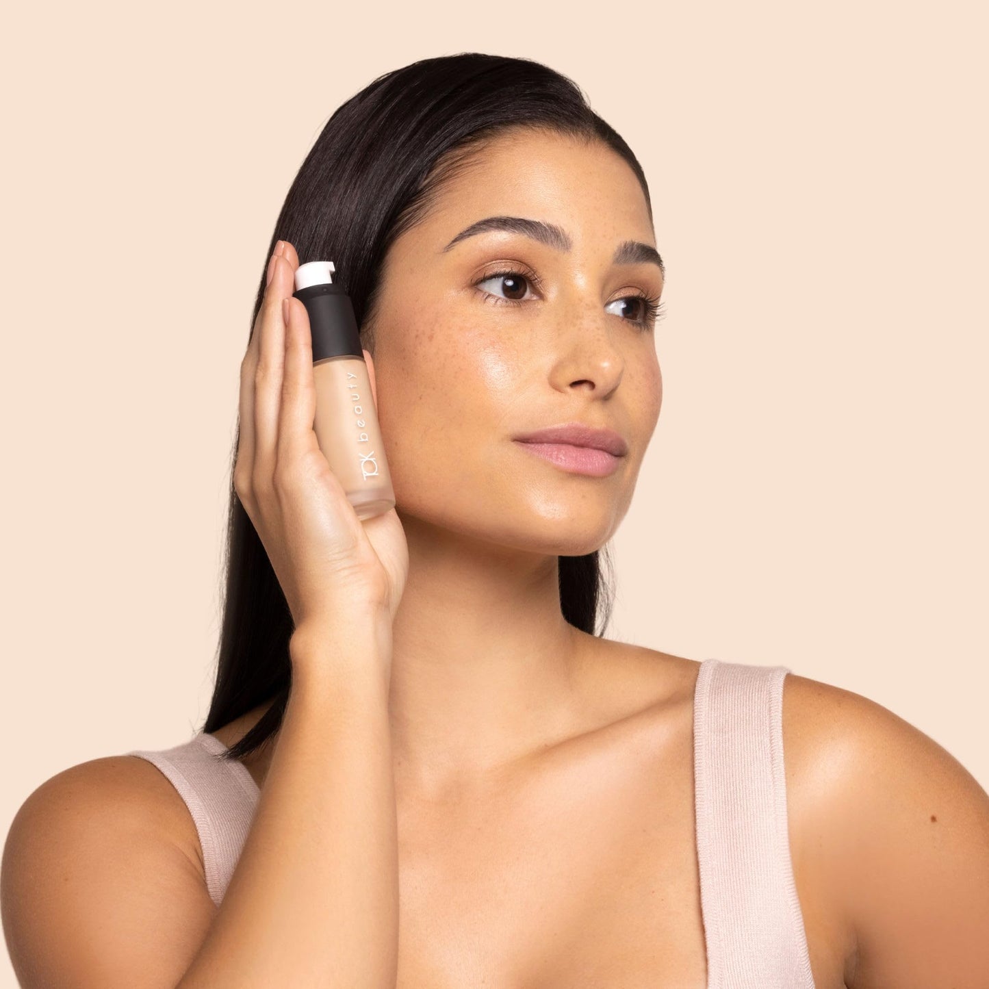 TOK Beauty - Neive Serum Foundation + Concealer, Skincare Hybrid | Weightless, Buildable-Medium Coverage | Vegan, Designed for Sensitive Skin (450 - Medium With Warm Olive Undertones; 20ml)