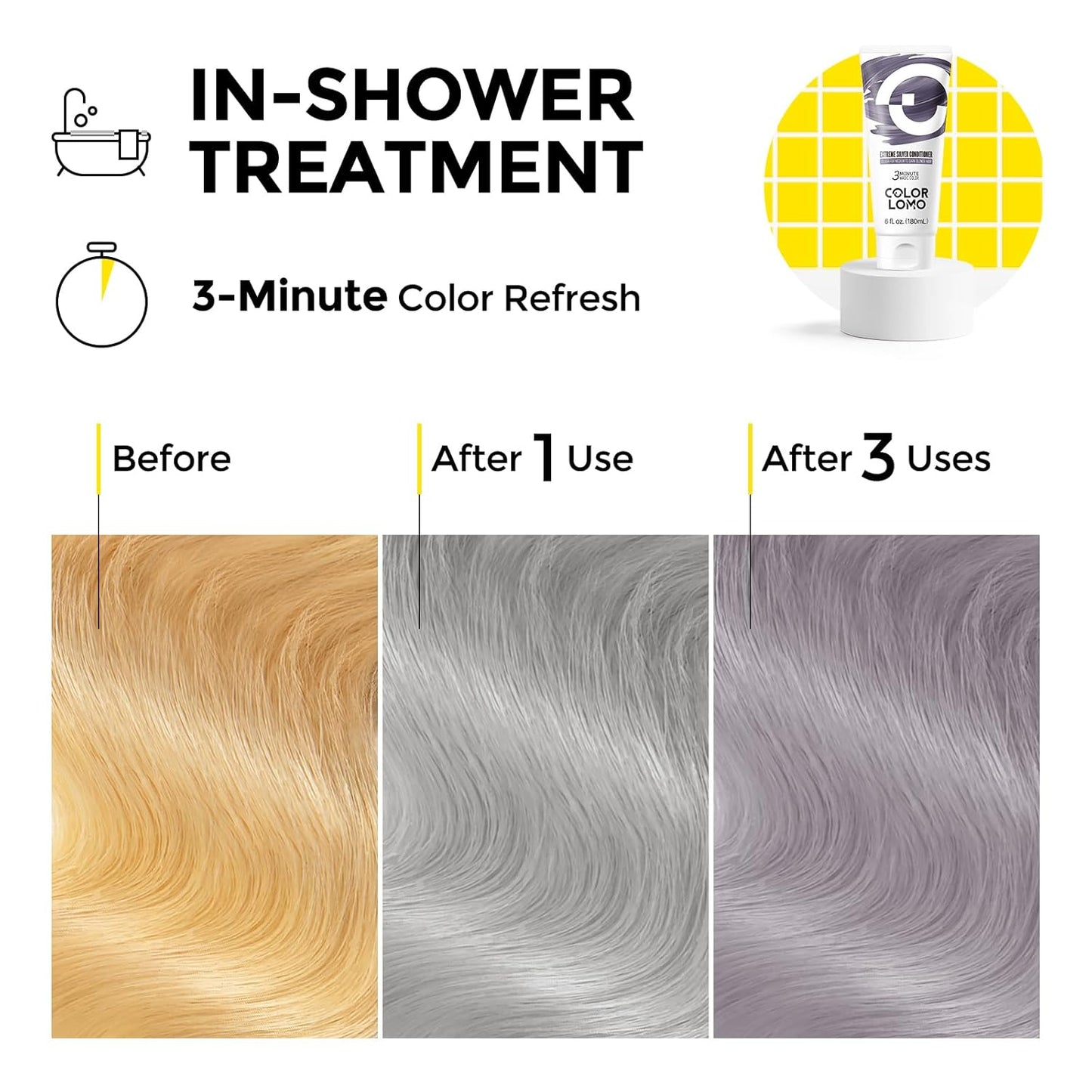 Color Depositing Conditioner for Bleached Hair - Hydrating Shea Butter & Almond Oil | 6oz Extreme Silver