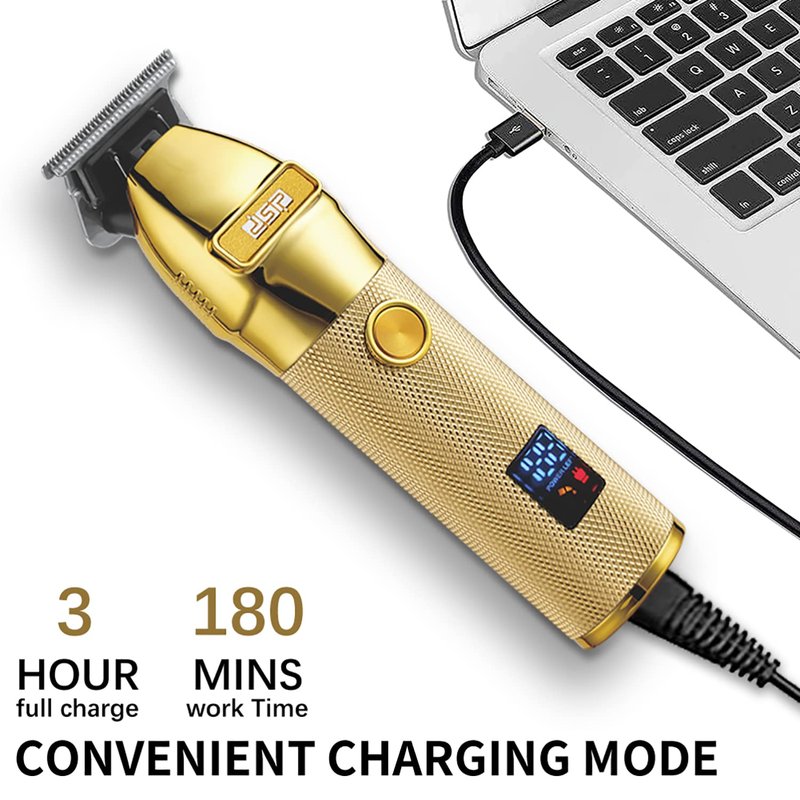 DSP® Hair Trimmer Beard Trimmer for Men with LED Display Rechargeable Hair Cutting Machine (Gold)