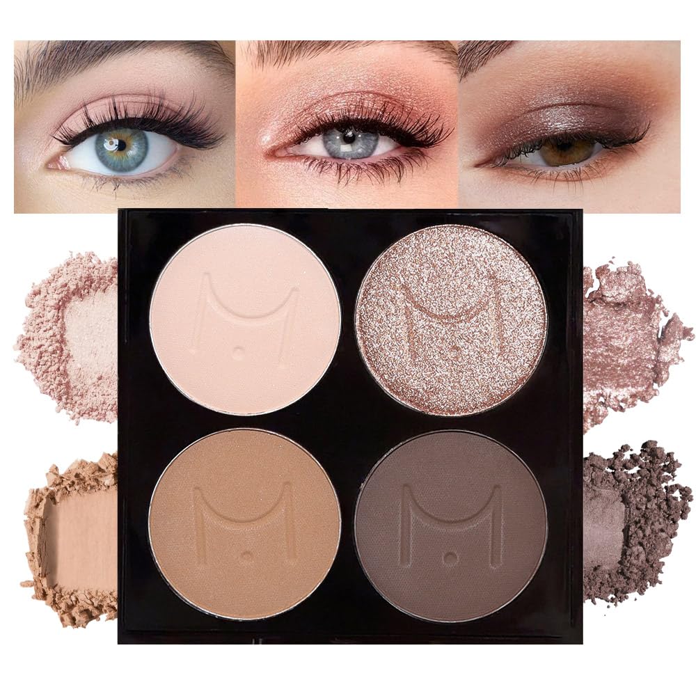 Eye Shadow Palette for Older Women - 6 Colors, High Pigment, Mini Travel Size | Green Eyes, Nude Pink, Rose Gold