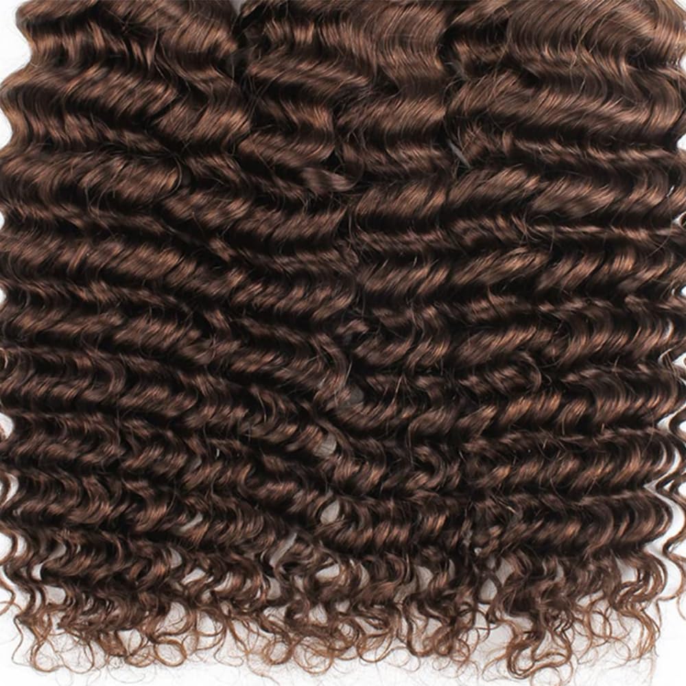 #4 Brown Human Hair Bundle Chocolate Brown Body Wave Bundles 16 18 20 inch 150g 100% Unprocessed Brazilian Virgin Hair 3 Bundles Color #4