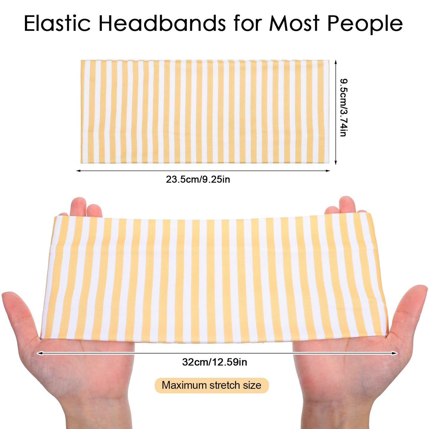 DOPENSPI 6 Pcs Striped Headband for Women, Polyester Elastic Stretchy Hairbands Non Slip Hair Bands Fashion Bandanas Hair Accessories for Sports Head Wraps