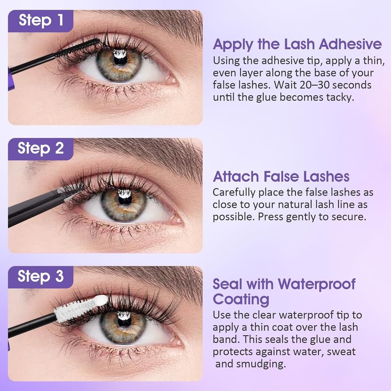 Eyelash Glue - 2-in-1 Lash Bond & Seal for Extensions | 72H Waterproof Strong Hold
