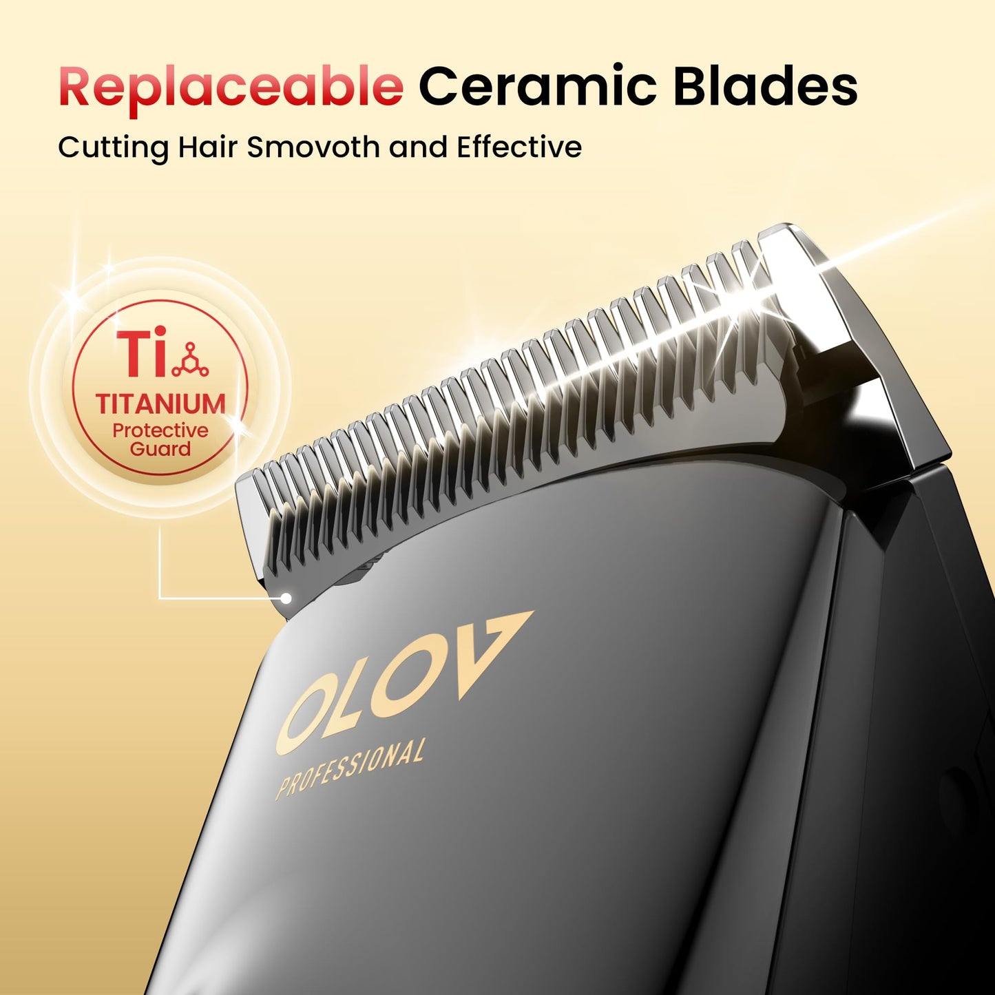 OLOV Professional Hair Clippers for Men, Cordless Hair Clipper Kit, Rechargeable Hair Clippers for Family, Black