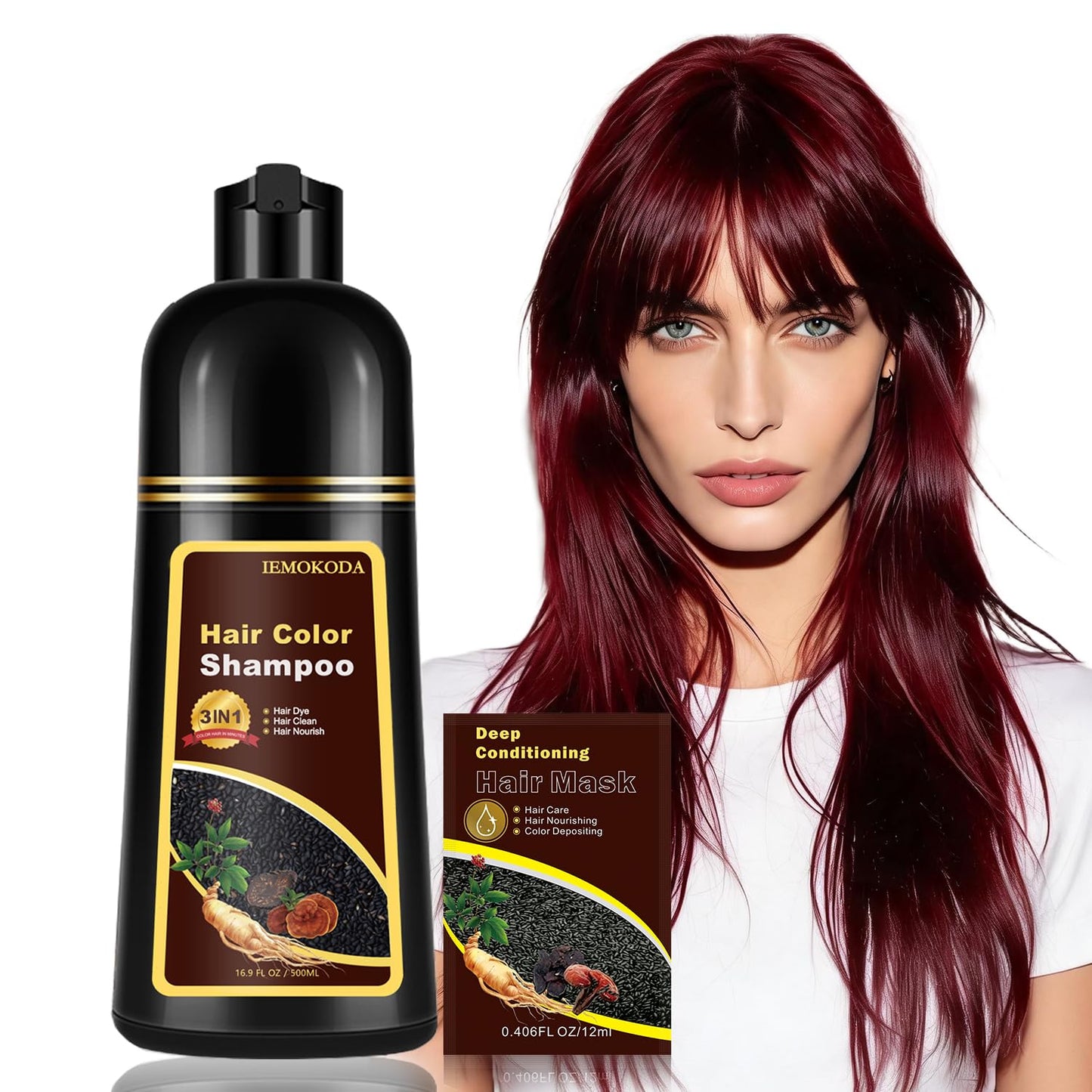 Silver Gray Hair Dye Shampoo - 3 in 1 Instant Color Treatment | Semi-Permanent Formula, 16.90 Fl Oz