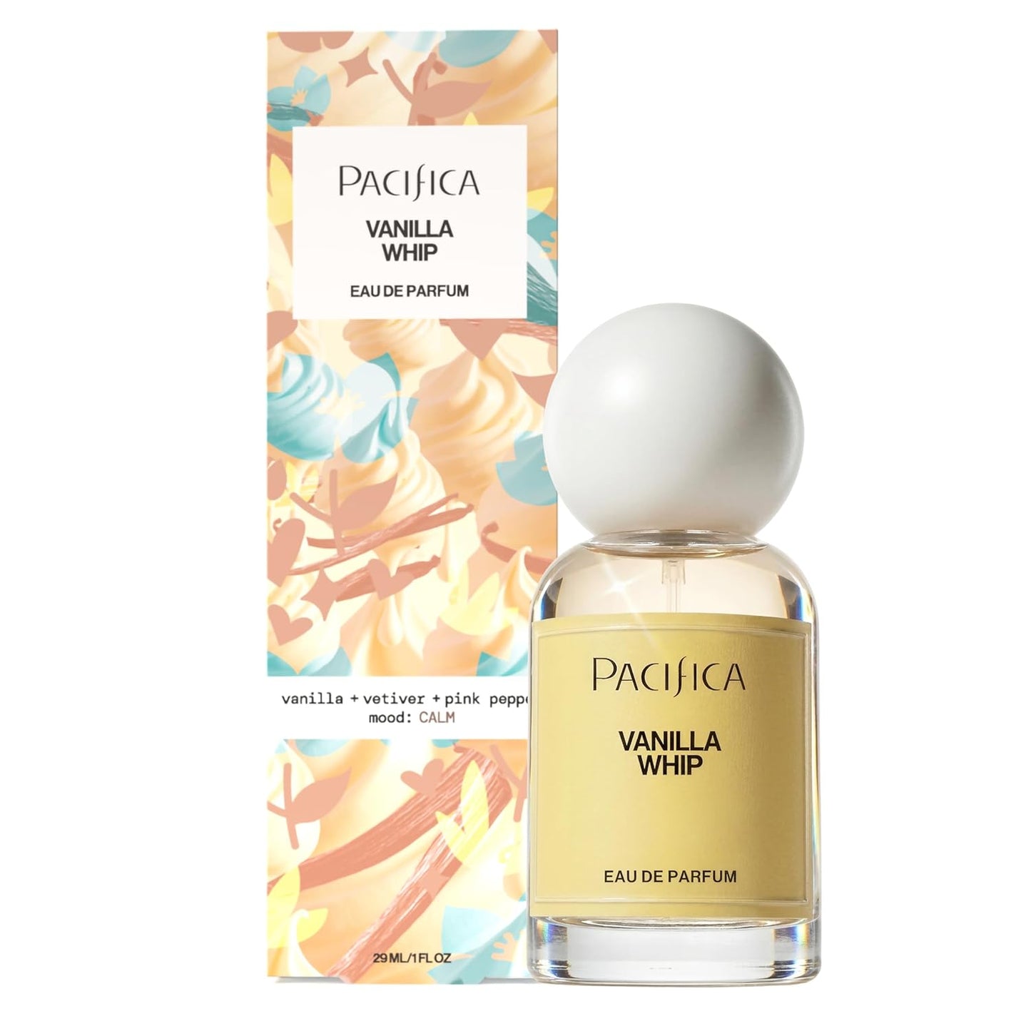 Pacifica Vanilla Whip Eau de Parfum - Sweet Gourmand Women's Fragrance | Long-Lasting Warm Sugar Almond Scent | Vegan & Cruelty-Free 1oz