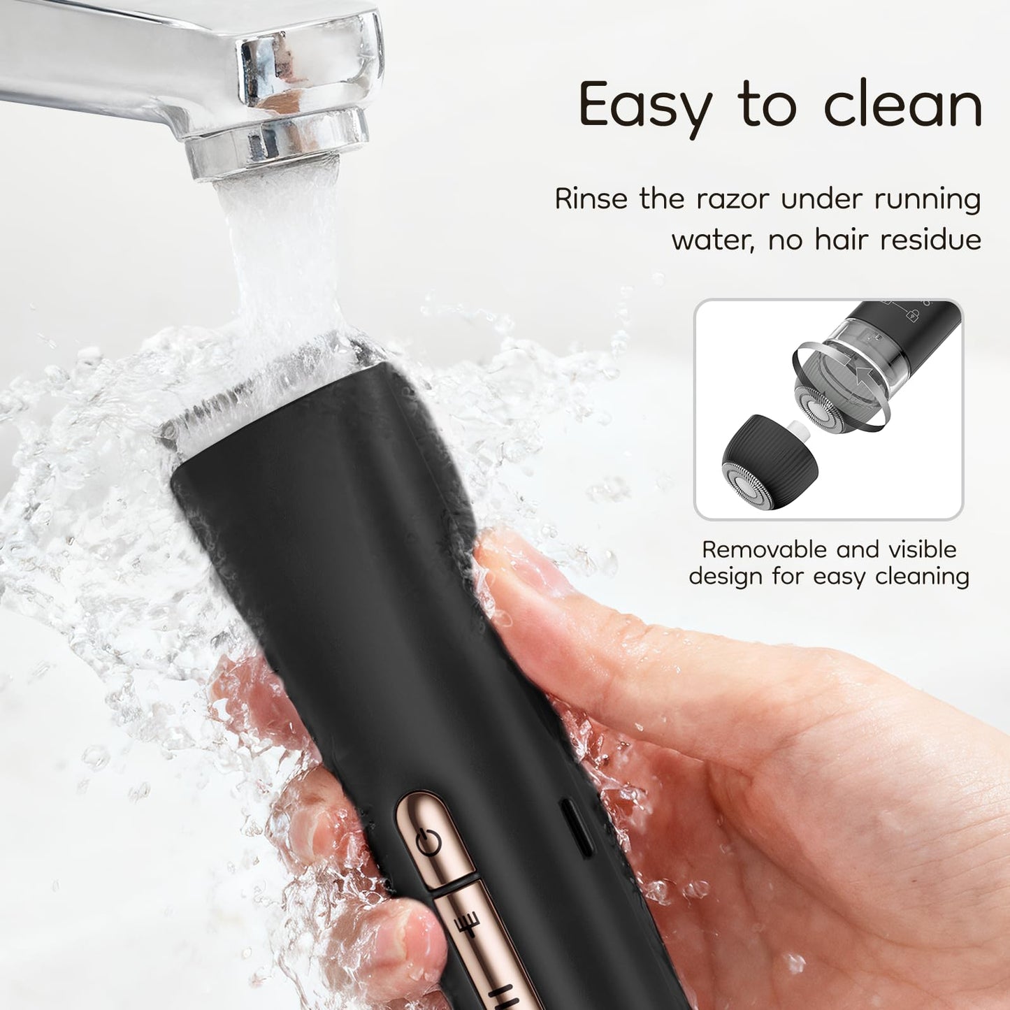 knvovno Bikini & Body Hair Trimmer for Women, Dual Head - IPX7 Waterproof Electric Razor for Gentle Pubic, Facial, Underarm, and Leg Shaving