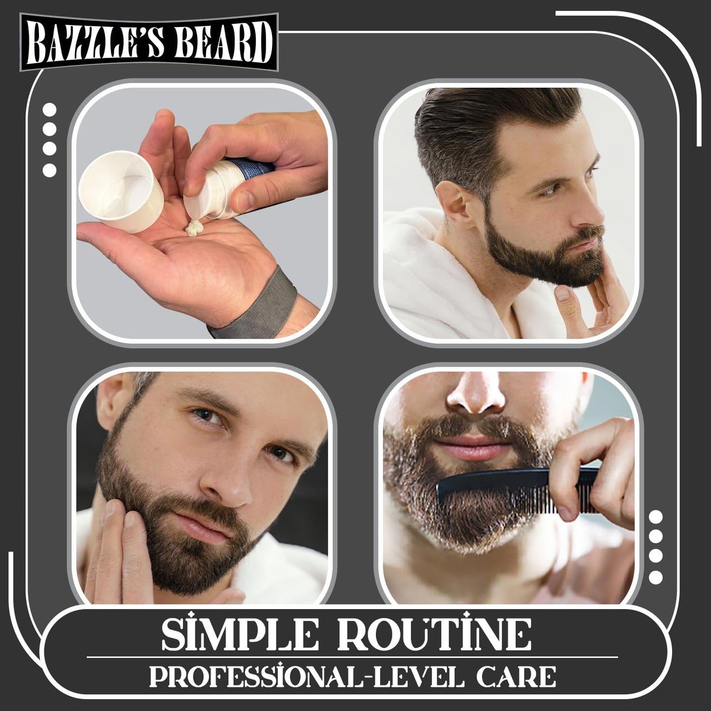 Bazzle's Premium Beard Care Kit – All-in-One Grooming Giftbox for Men with Balm, Softener, Thickener & Growth Mask, Complete Beard Growth Kit for Mustache Care, Maintenance, & Daily Styling