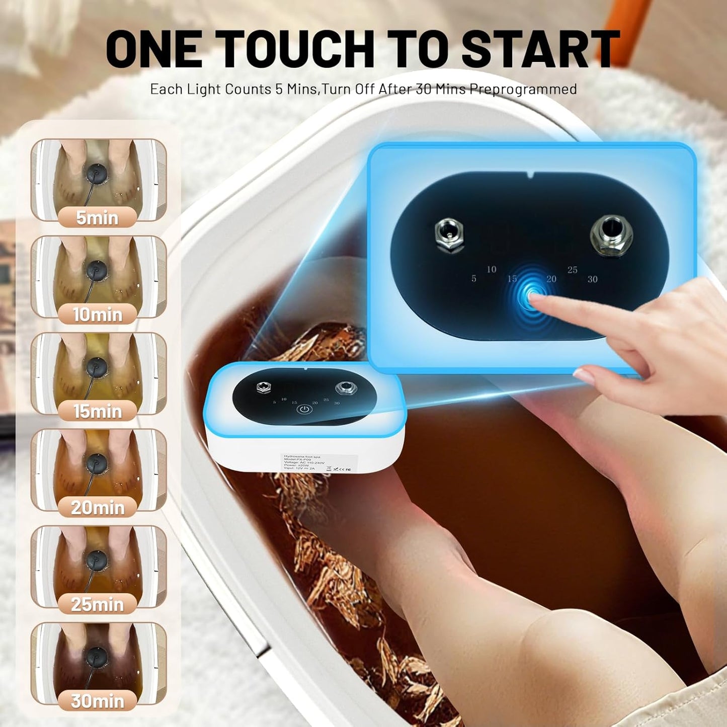 Ionic Foot Bath Detox Machine - Home Spa Foot Soak Tub with 2 Arrays & 80 Liners | Folding Design for Easy Storage