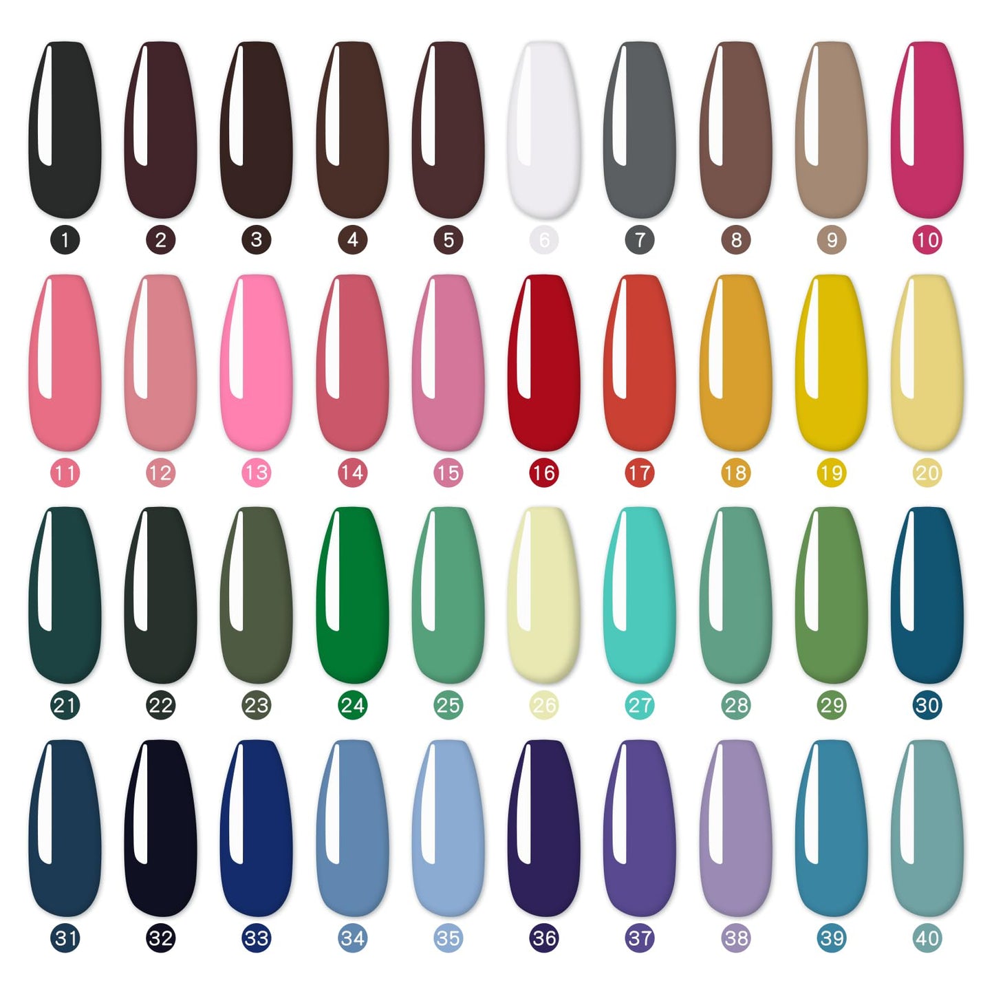 YJMyujimi Gel palette Painting gel for nail art non wipe 40colors individual squares UV LED for DIY nail salon tpo hema free