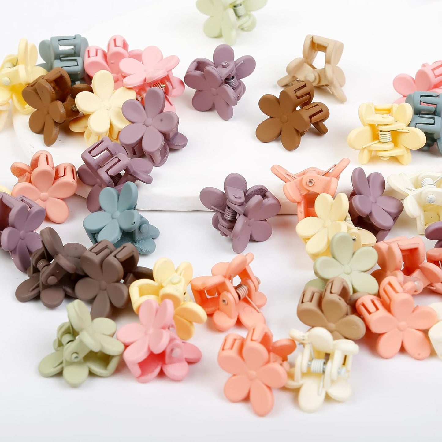 Colorful Mini Flower Hair Clips - 100 Pcs Cute Claw Pins for Women & Teens | Hair Accessories