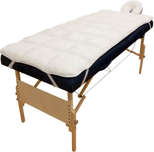 Deluxe Quilted Fleece Massage Table Pad Set - Soft Microfiber with Face Cradle Cover | Lint-Free Comfort