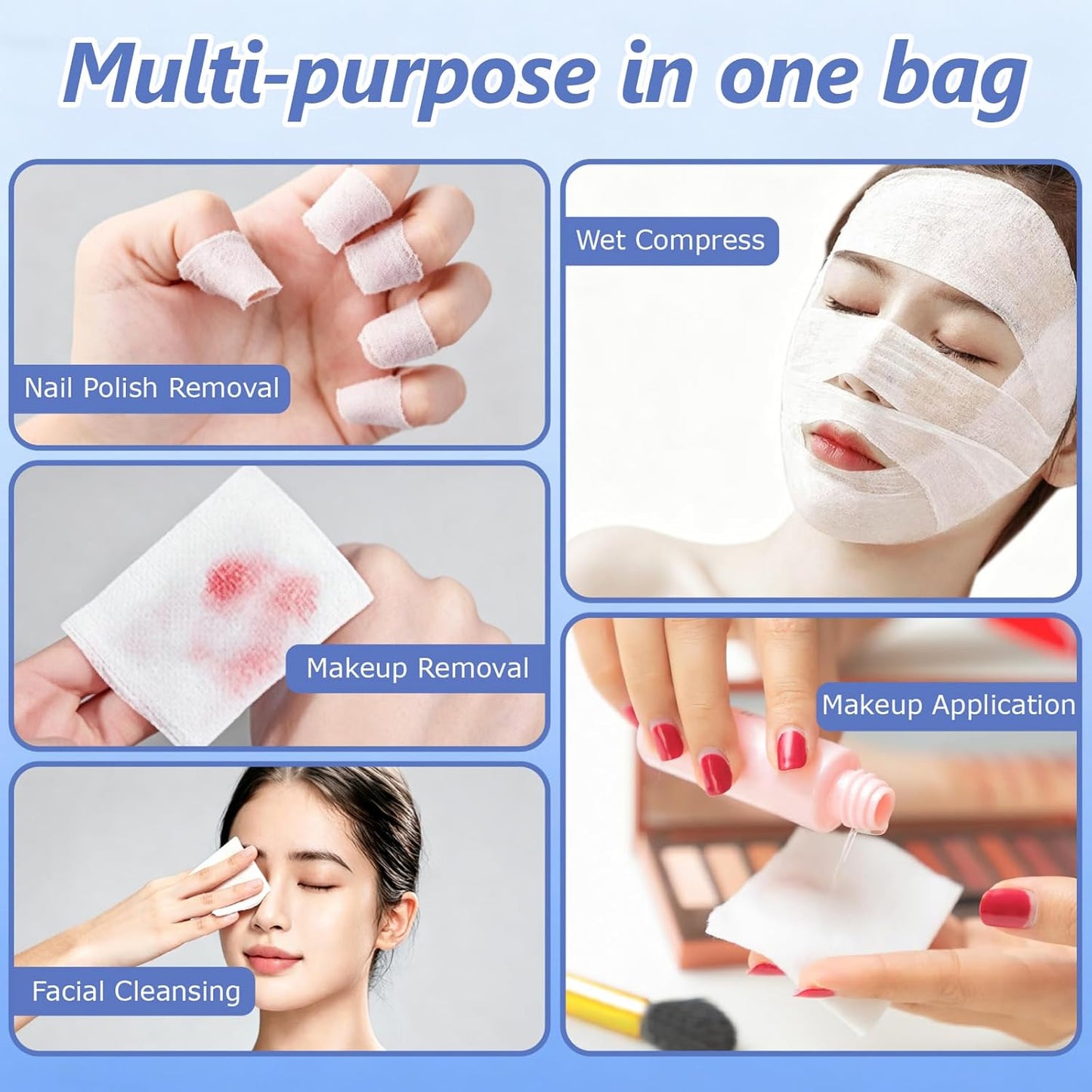 Cotton Pads for Face - 200 Count Unbleached, Lint-Free, Non-Irritating | Ideal for Toner, Essence, Masks
