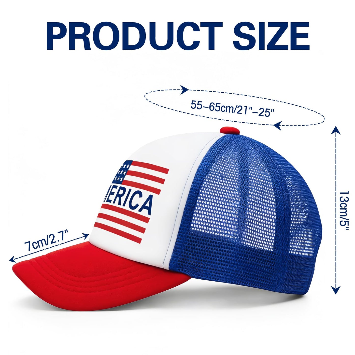Yunfan 4th of July Hat 4th of July Accessories Adjustable Baseball Cap Snapback Mesh American Flag USA Hat Fourth of July Memorial Veterans Labor for Women Men Teen