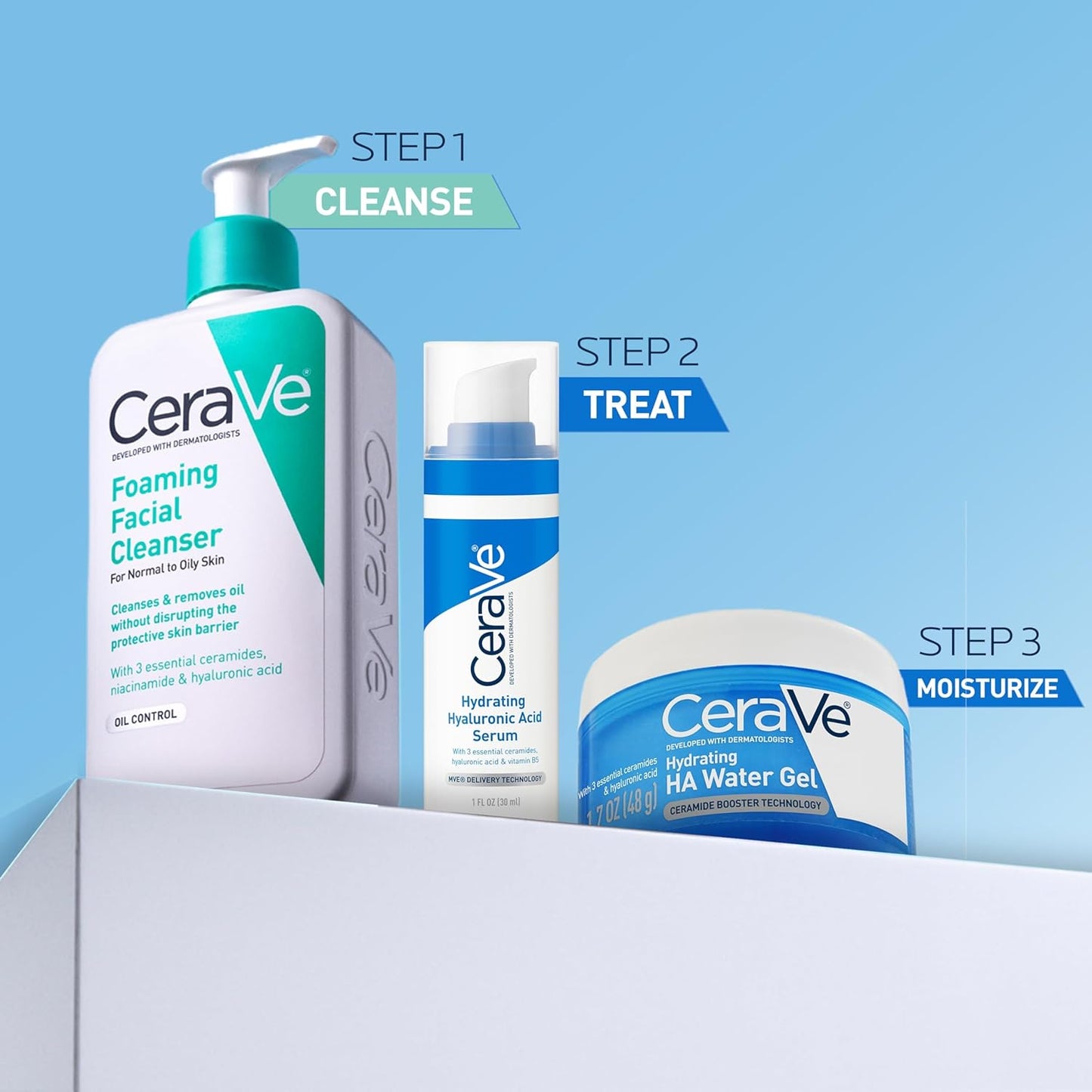 CeraVe Hydrating Hyaluronic Acid Gel - Lightweight Facial Moisturizer for Sensitive Skin | 1.7oz