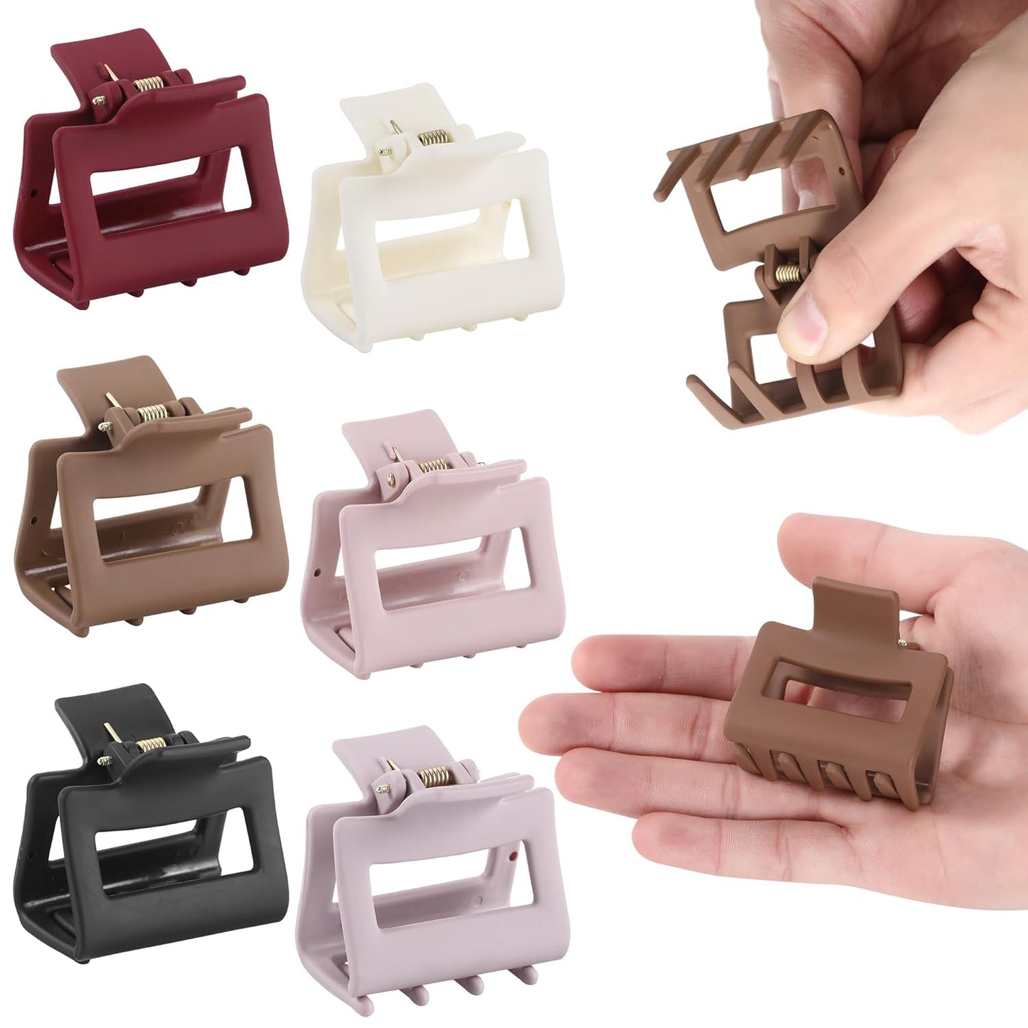Triangle Hair Claws for Women - 6Pcs Flexible Unbreakable TPEE-Silicone Clips | Durable Non-Slip Medium Claw Set for All Hair Types