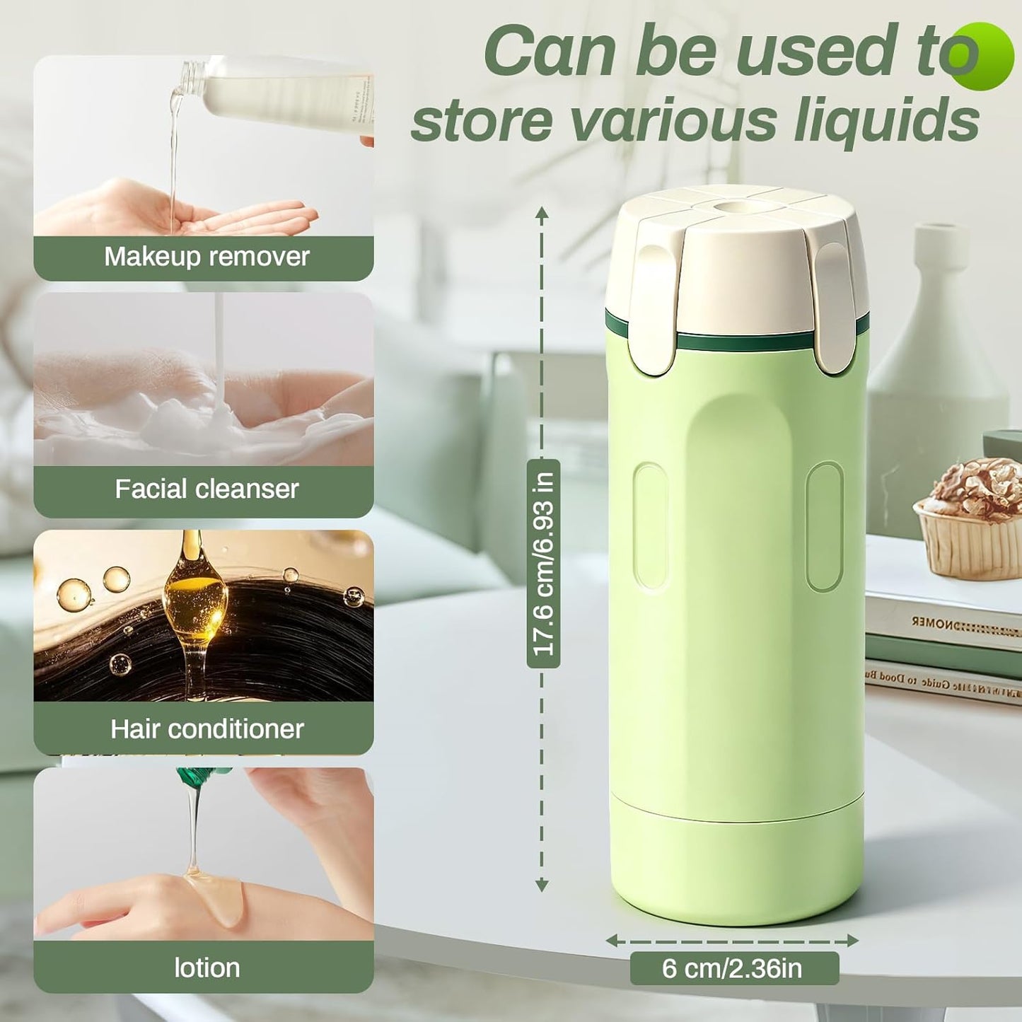 4 in 1 Travel Dispenser Bottle Set - Leakproof 30ML Toiletry Containers | TSA Approved, Labelled for Shampoo, Lotion, Conditioner, Cream