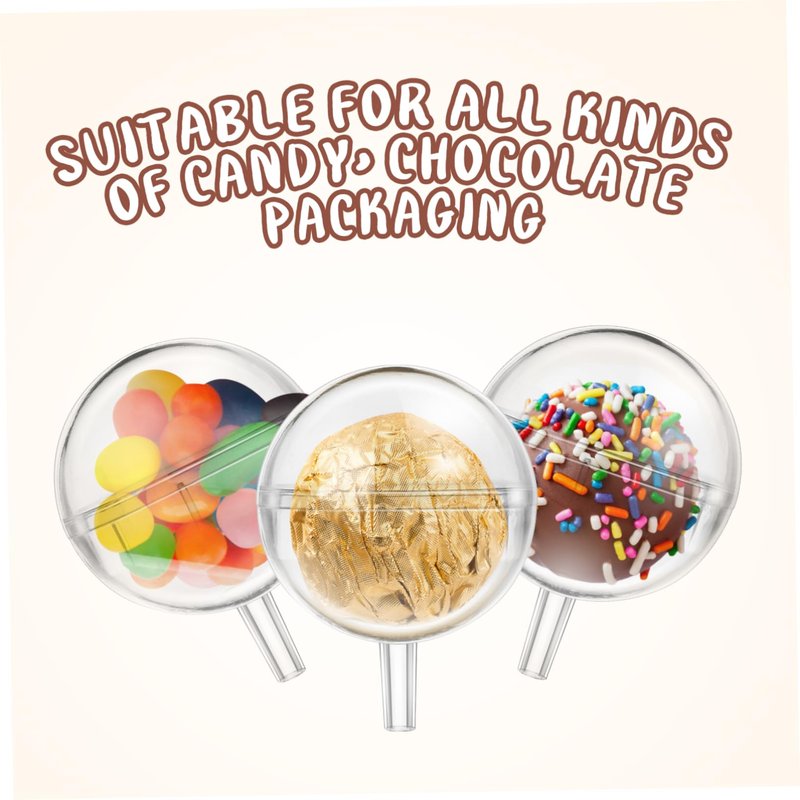 Angoily 100PCS Chocolate Holder, Acrylic Candy Box Holder DIY Packaging Chocolate Ball Bouquet Supplies, Clear Cookie Packaging Wrapping for Party Decor