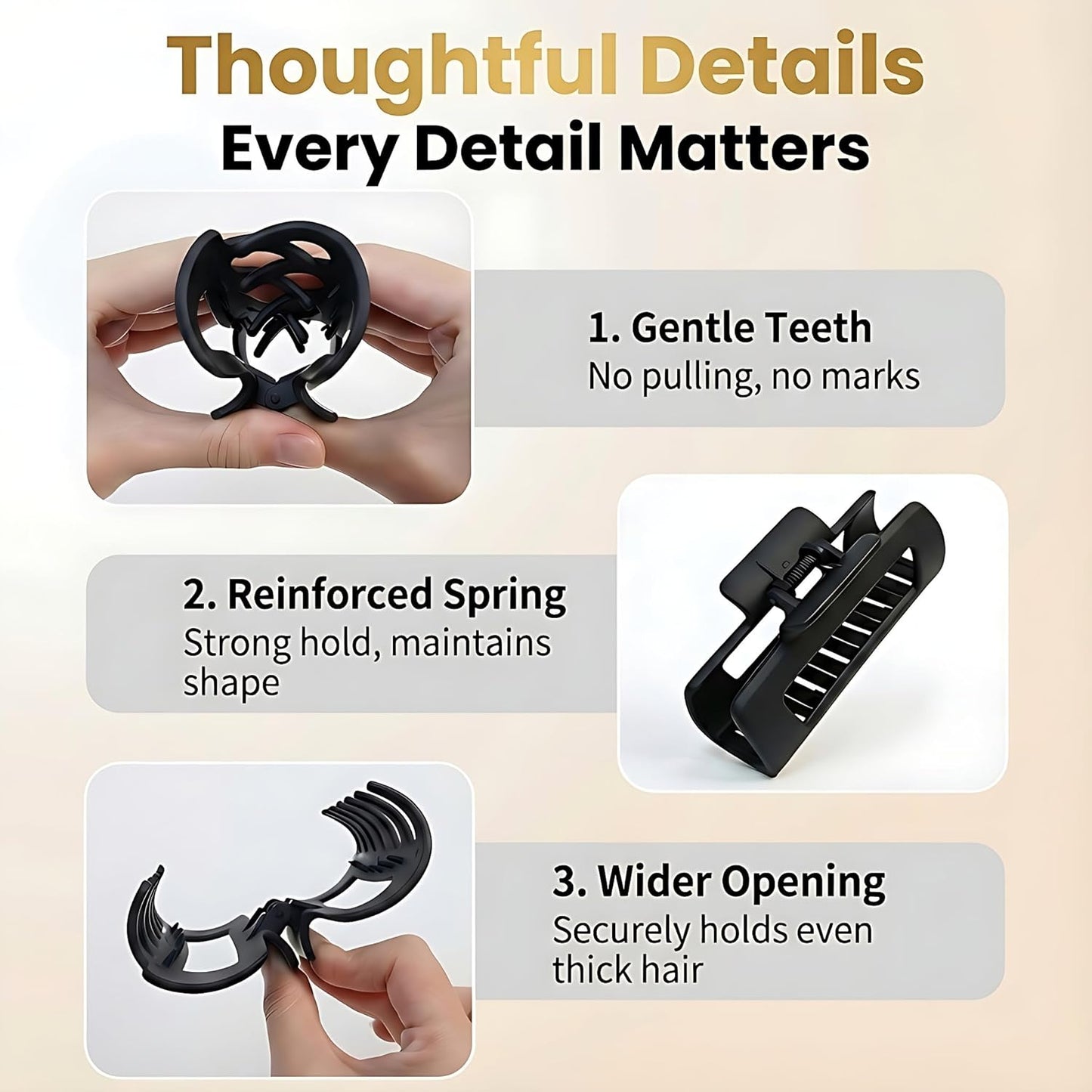 Cozy Claw Clip - Soft & Flexible Unsnappable Silicone Hair Clip for Women | Large Non-Slip Barrette for All Hair Types - Black