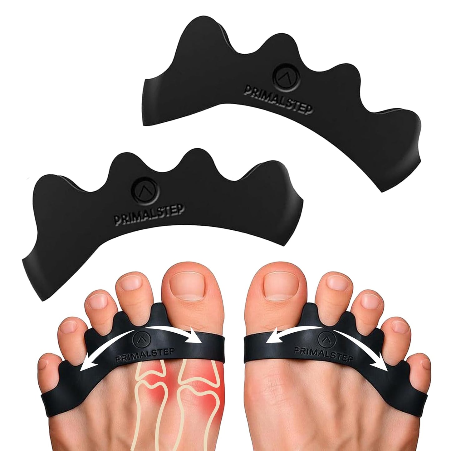 Toe Separators for Men & Women - Bunion Corrector & Foot Pain Relief | XL Size, Pack of 2