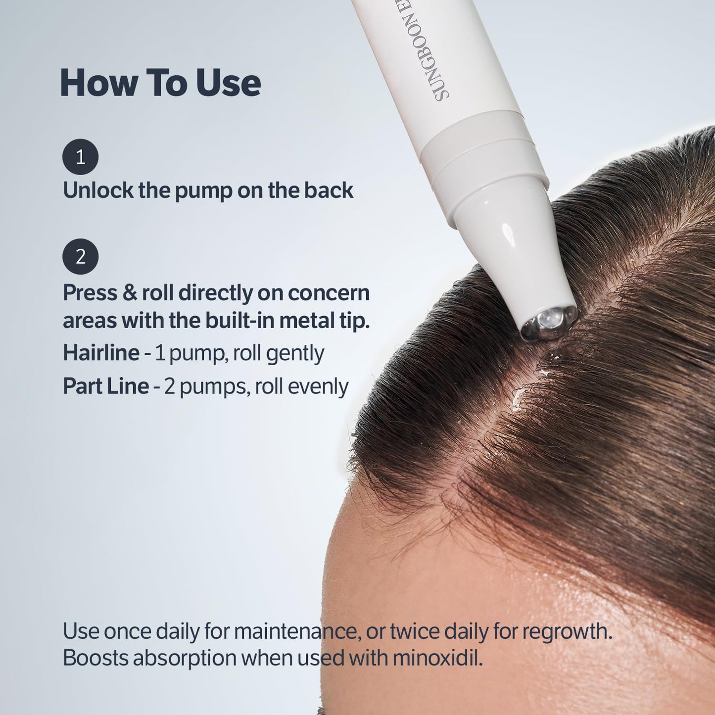 SUNGBOON EDITOR Deep Collagen Retinol Scalp Serum, Roll-On Hair Growth&Thickening Serum, Dry, Itchy Scalp Treatment, Caffeine +Biotin +Rosemary, Korean Hair Care, 0.5 fl oz
