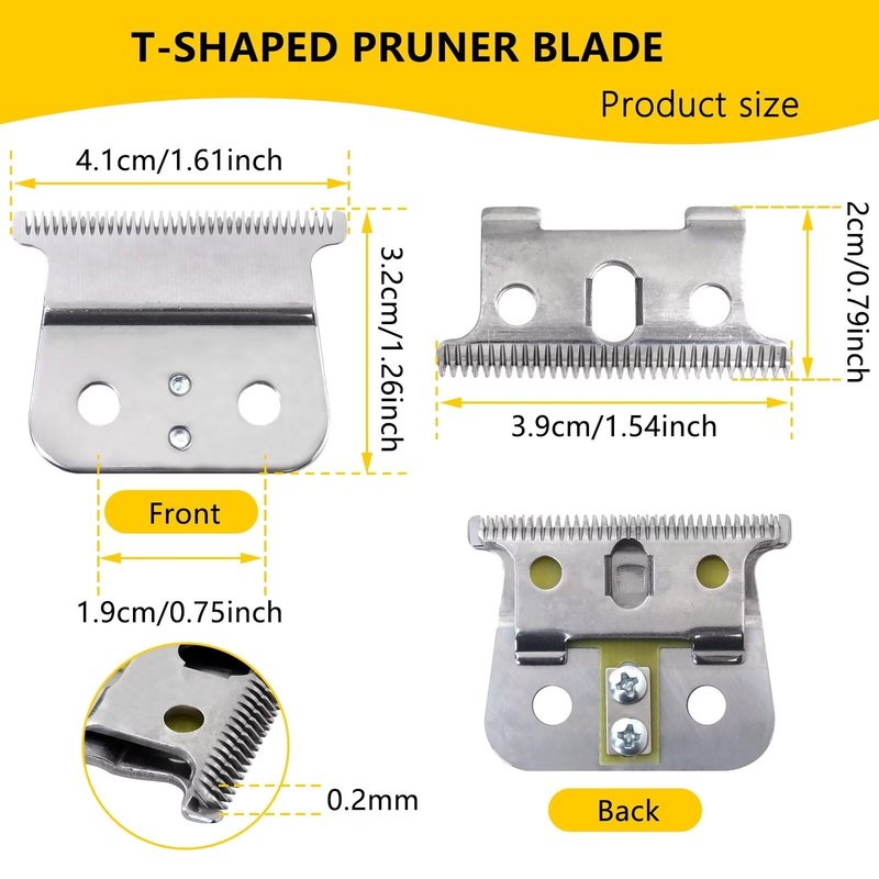 Upgraded Trimmer Blades Replacement Kit for Andis G/GO/GTO/GTX T-Out-liners Trimmers, 2 Sets of Blades for Headliner LS2 LS3 Trimmers