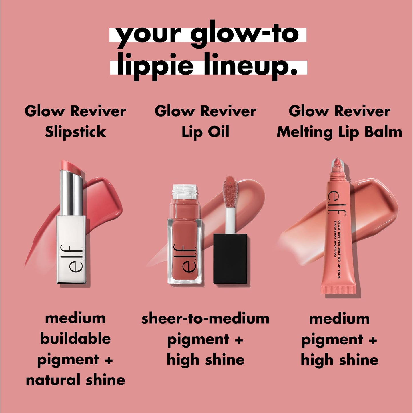 e.l.f. Glow Reviver Slipstick, Tinted Lip Oil Stick, Non-Sticky & Hydrating For A Soft-Shine Finish, Vegan & Cruelty-Free, Pink-Me Energy