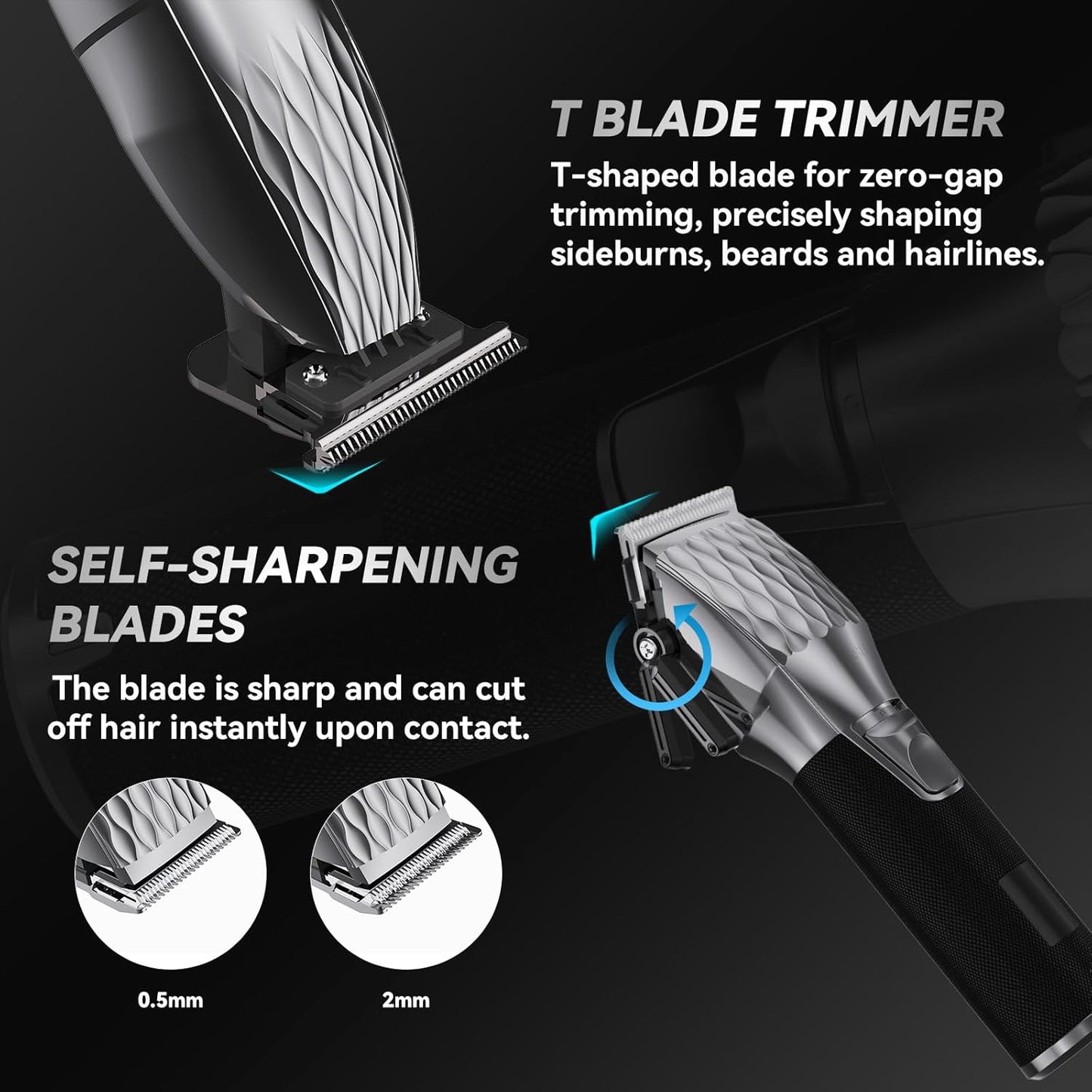 Professional Cordless Hair Clippers - 240Min Runtime, LED Display | Quiet Haircut Kit for Men, Women & Kids with 6 Guide Combs