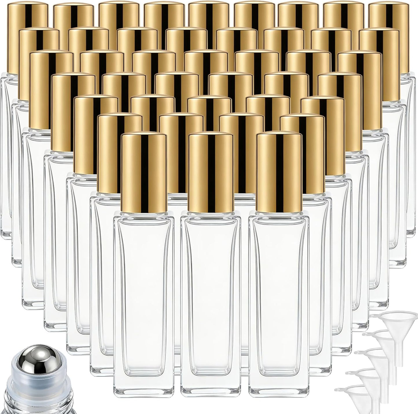 Essential Oil Roller Bottles - 100 Pcs 10 ml Thick Glass with Stainless Steel Balls | Leakproof & Travel-Friendly