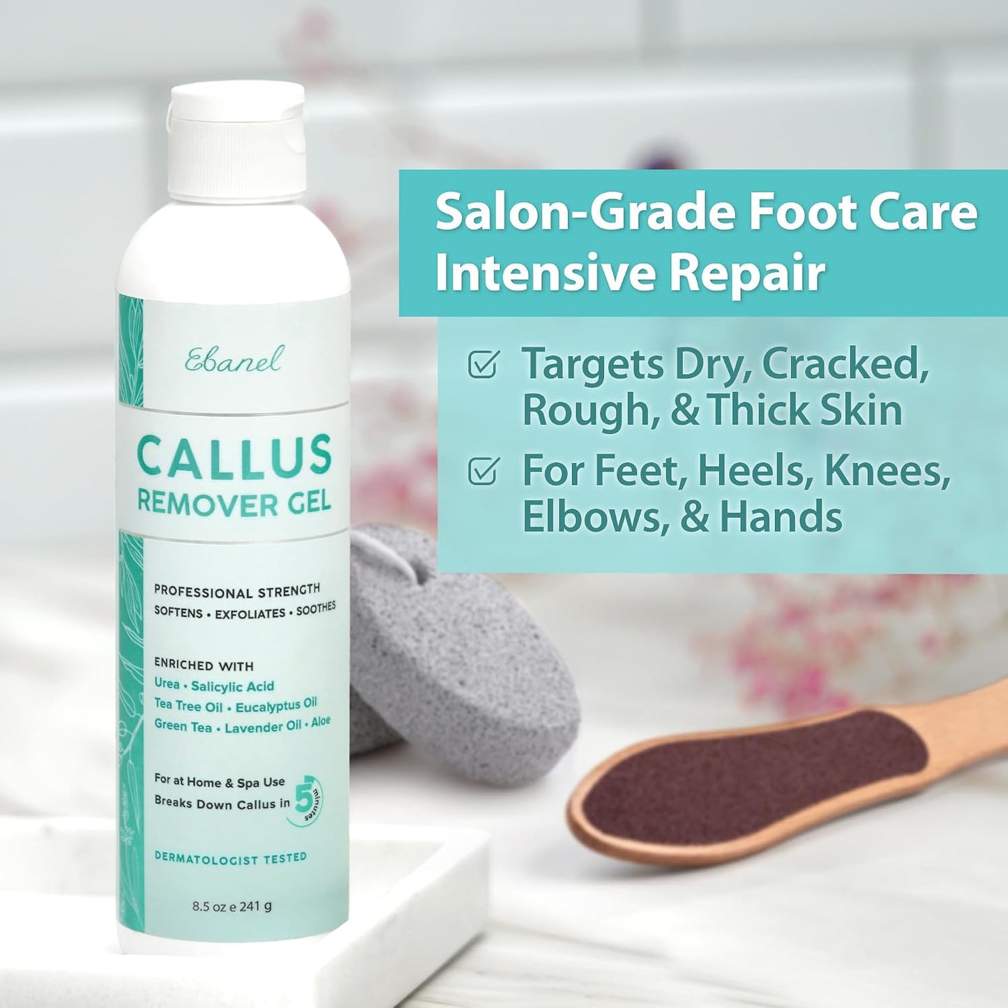 Professional Callus Remover Set - Urea Cream 40% & Salicylic Acid 2% | Exfoliating Gel for Feet & Toenails