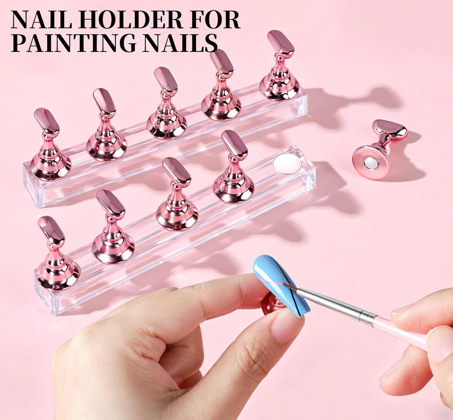 FANDAMEI Nail Art Kit - Complete Nail Design Tools with Brushes, Dotting Tool, Palette | Almond Gel Tips & Glue Set