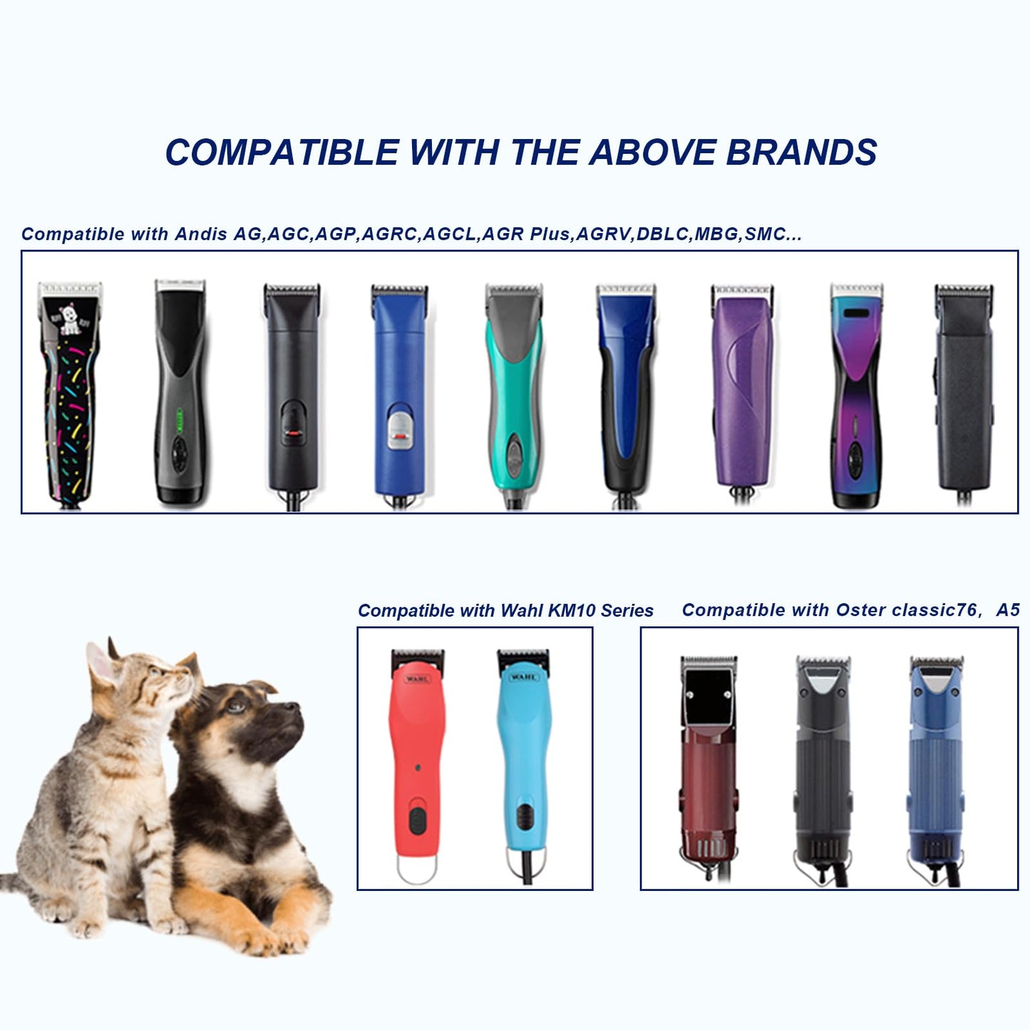 HONGNAL 84# Pet Dog Grooming Stainless Steel Blade,Compatible with Ainds,Oster A5,Wahl KM-10 and Other Series Detachable Clippers, Cut Length 3/32-Inch