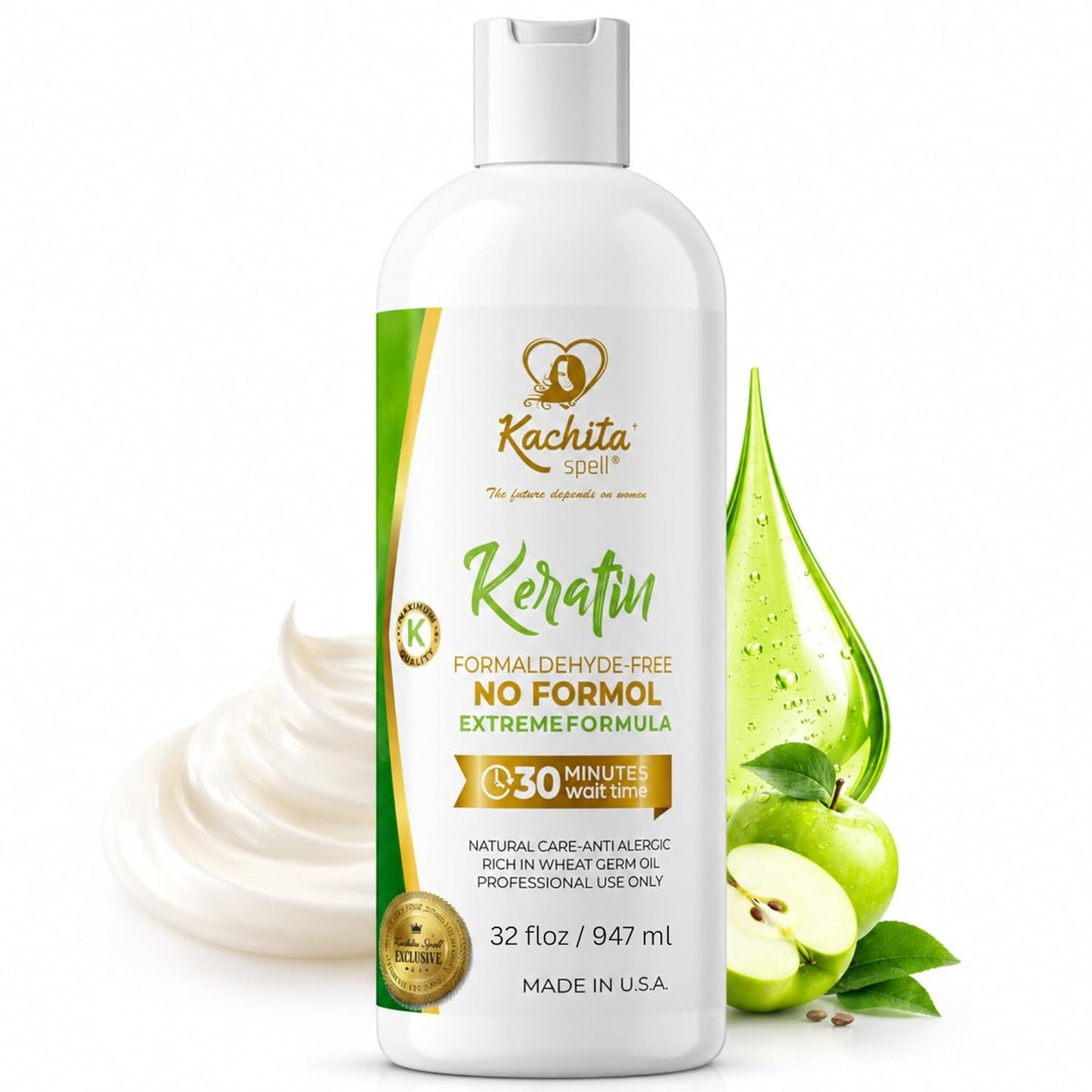 Brazilian Keratin Treatment - Formaldehyde Free Hair Straightener | 8 Fl Oz - Kachita Spell