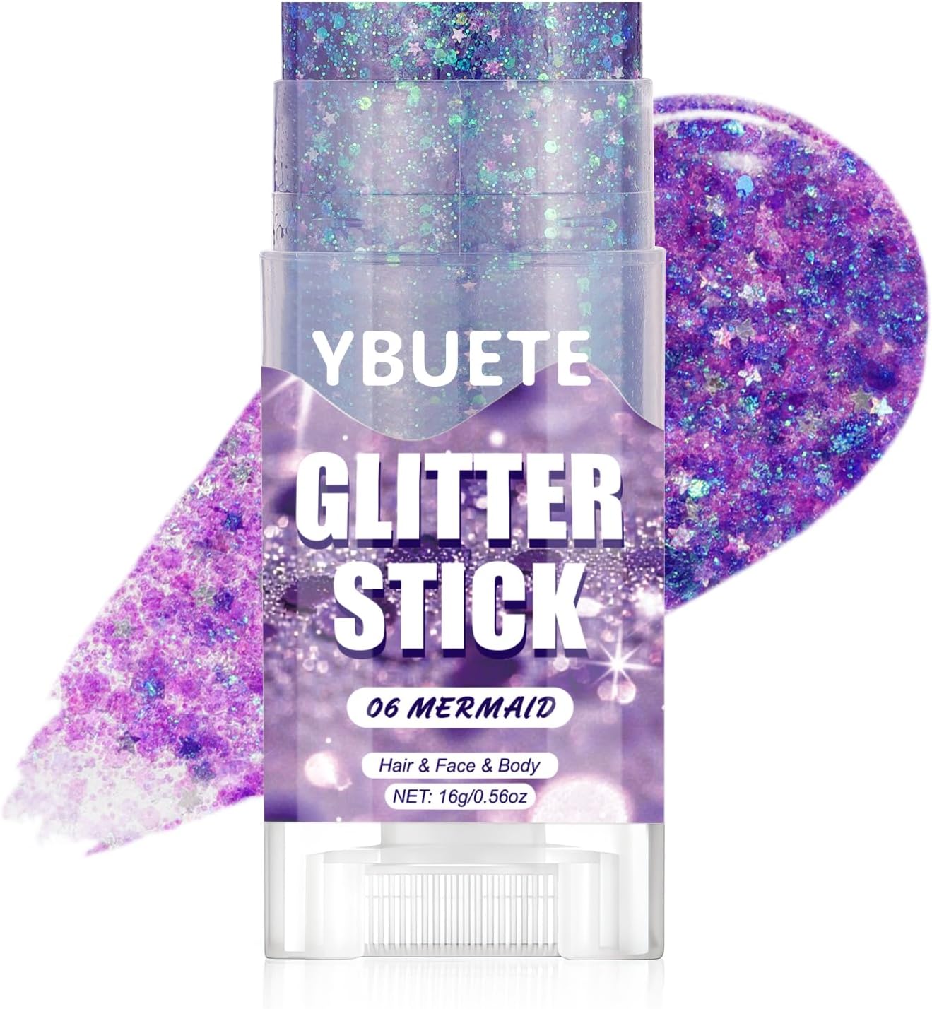 Red White Blue Star Face & Body Glitter Stick - Patriotic Makeup for 4th of July | USA Flag Accessory