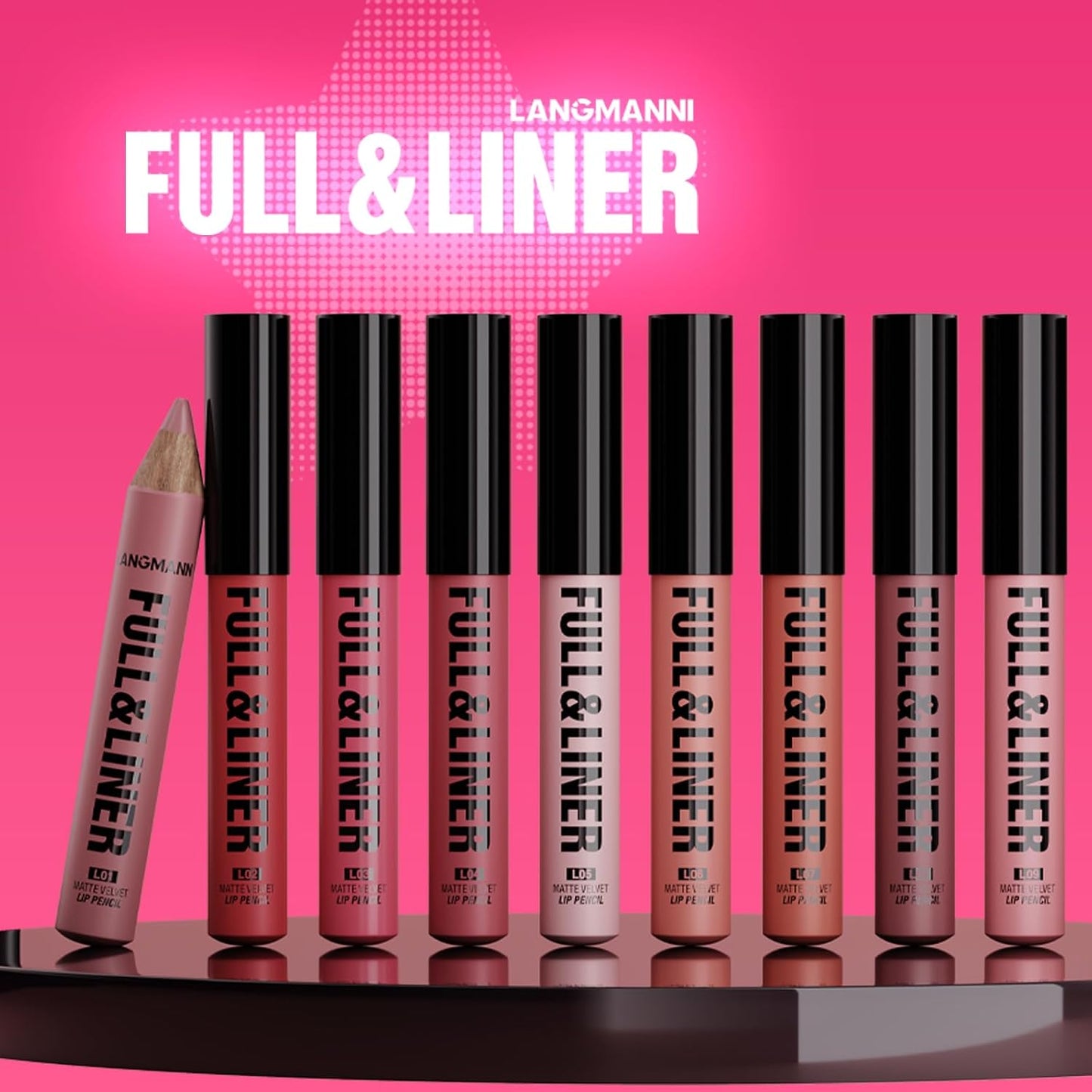 Matte Velvet Lip Liner Pencil Set - 12 Highly Pigmented, Smudge-Resistant Vegan Pencils for Shaping & Contouring