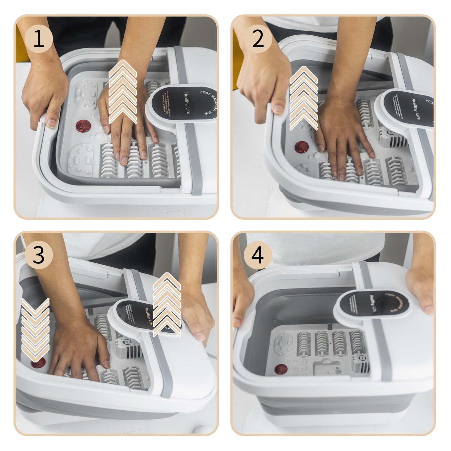 teepten Collapasible Foot Spa Bath Massager with Heat, Pedicure Foot Spa with Bubbles/Timer/Temperature Control, Feet Soak Tub for Home, Office, Relaxation and Stress Relief, Gift for Men and Women