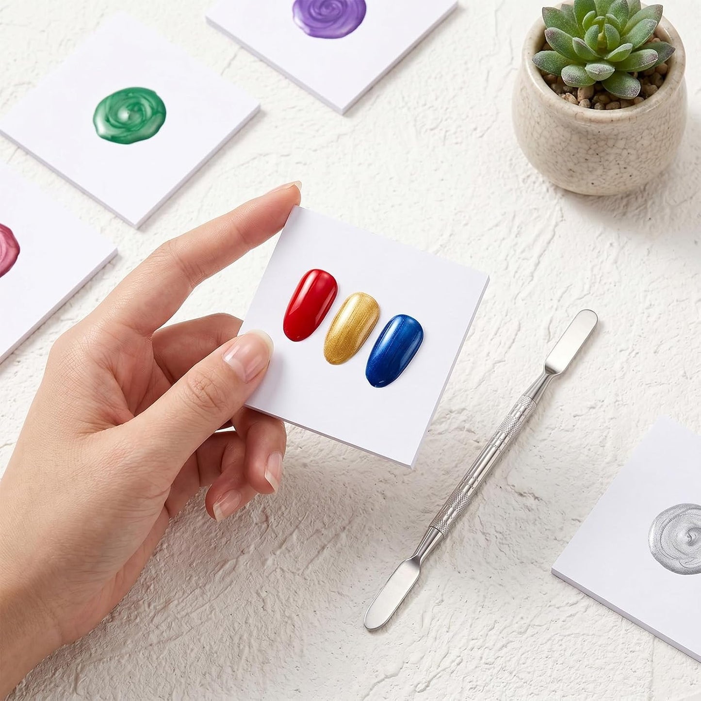 Disposable Nail Polish Palette - 100 Sheets Waterproof Mixing Paper | Portable Double-Sided for Gel Nail Art & Makeup